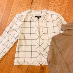 Ann Taylor - Blazer (navy and white plaid)